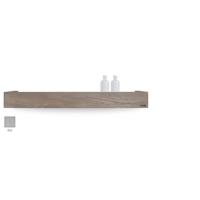 Looox Wooden Shelf BoX 90 cm, massief eiken old grey, bodemplaat geborsteld rvs - thumbnail