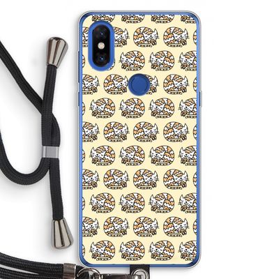 Slapende poes: Xiaomi Mi Mix 3 Transparant Hoesje met koord