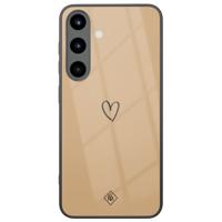 Samsung Galaxy S25 glazen hardcase - Hart bruin