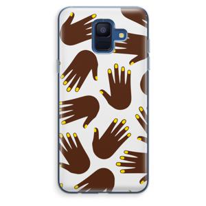 Hands dark: Samsung Galaxy A6 (2018) Transparant Hoesje