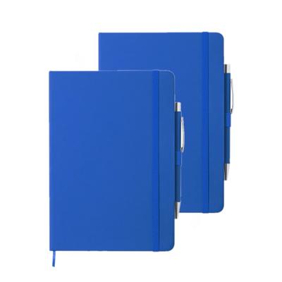 Shoppartners Schrift - Notitieboekje - met elastiek/pen - A5 - blauw - 2x gelinieerde paginas