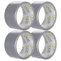 Duct tape - grijs - 4x rol - 48mm x 10m - binnen/buiten