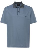 Brioni polo à logo brodé - Bleu - thumbnail