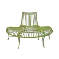 A GREEN DEMI ROUND IRON TREE BENCH A GREEN DEMI ROUND IRON TREE BENCH