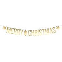 Gouden Merry Christmas DIY Kerst banner slinger 20 x 175 cm
