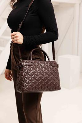 Guess Paisleigh Gilfriend Satchel Handtas Dames Bruin - Maat One Size - Kleur: Bruin | Soccerfanshop