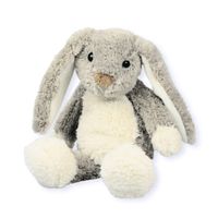Inware pluche konijn/haas knuffeldier - grijs - zittend - 17 cm - thumbnail