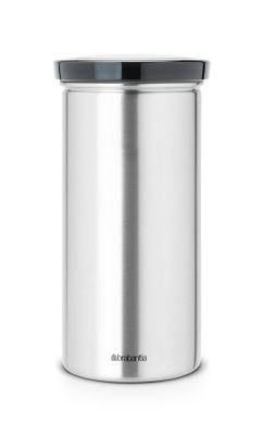 Brabantia voorraadbus voor 18 koffiepads matt steel fingerprint proof / grey