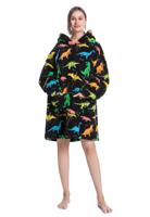 Snuggie fleece met hoodie - katjes - Badrock