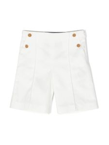 Versace Kids short en coton à détail Greca - Blanc