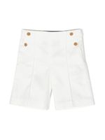 Versace Kids short en coton à détail Greca - Blanc