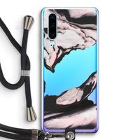 Roze stroom: Huawei P30 Transparant Hoesje met koord