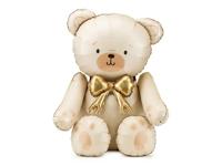 Staande Folieballon Teddybeer Creme Goud (75x84cm)