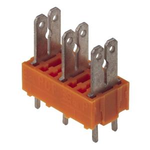 Weidmüller 9500630000 Splitter voor platte connectoren Insteekbreedte: 6.3 mm Insteekdikte: 0.8 mm 180 ° Deels geïsoleerd Oranje, Zilver 50 stuk(s)