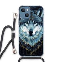 Darkness Wolf: iPhone 13 Transparant Hoesje met koord