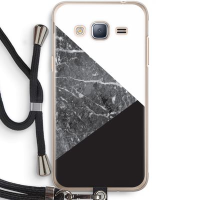Combinatie marmer: Samsung Galaxy J3 (2016) Transparant Hoesje met koord