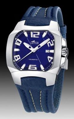 Horlogeband Lotus 15507-3 Leder Blauw 18mm
