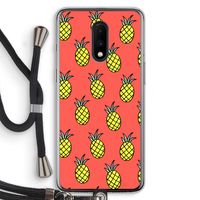 Ananas: OnePlus 7 Transparant Hoesje met koord