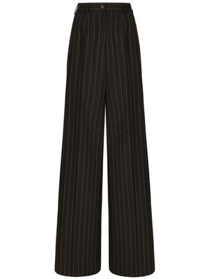 Dolce & Gabbana pantalon ample à fines rayures - Noir