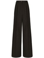 Dolce & Gabbana pinstripe-print wide-leg trousers - Noir