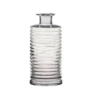 Glazen stijlvolle bloemenvaas transparant D14.5 en H31 cm