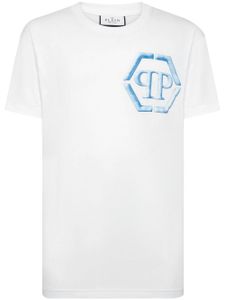 Philipp Plein t-shirt en coton à imprimé Hexagon - Blanc