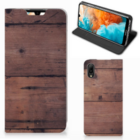 Huawei Y6 2019 Book Wallet Case Old Wood - thumbnail
