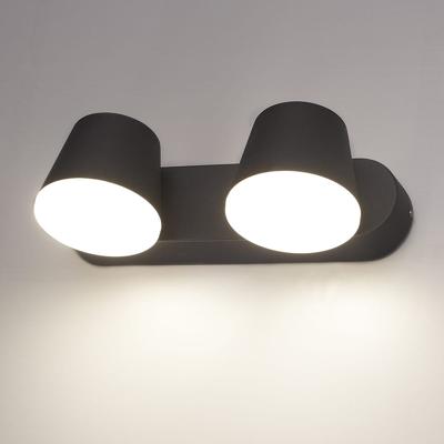 Memphis - LED Wandlamp 2-lichts - 12W 600 Lumen - IP54 Waterdicht - 3000K Warm Wit - Dimbaar - Kantelbaar - Zwart - Voor binnen en buiten