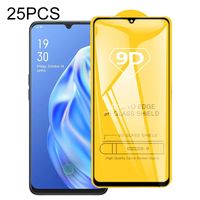 Voor OPPO F15 25 PCS 9D Full Glue Full Screen Tempered Glass Film