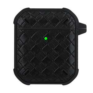 Hoesje geschikt voor Apple Airpods 1 en 2 - Softcase - Sleutelhanger - Cover - Siliconen - Zwart