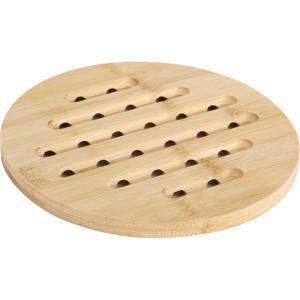 Bambou & Co Pannen onderzetter - rond - D19 cm - bamboe hout - met luchtgaten