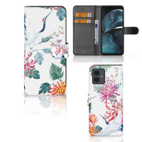 Motorola Moto G14 Telefoonhoesje met Pasjes Bird Flowers - thumbnail