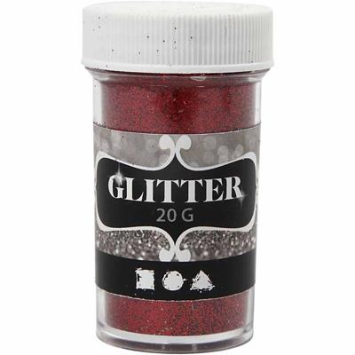 Creativ Company Glitter, rood, 20 gr/ 1 doosje