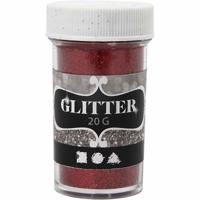 Creativ Company Glitter, rood, 20 gr/ 1 doosje