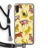 Cute Tigers and Leopards: Samsung Galaxy A11 Transparant Hoesje met koord