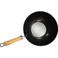 Keuken pan Anti Aanbaklaag - wokpan - houten handvat - non-stick - Ø 30 cm - Wok 30 cm houten handvat