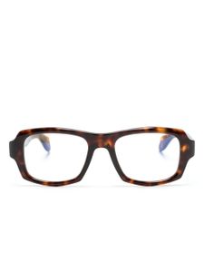 Cutler & Gross lunettes de vue rectangulaires à effet écailles de tortue - Marron