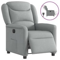 Fauteuil elektrisch verstelbaar stof lichtgrijs