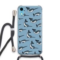 Narwhal: iPhone XR Transparant Hoesje met koord