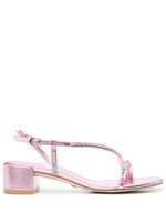 Stuart Weitzman sandales en cuir à ornements strassés 45 mm - Rose - thumbnail