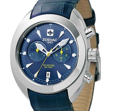 Horlogeband Zodiac ZO2705 Leder Blauw 22mm