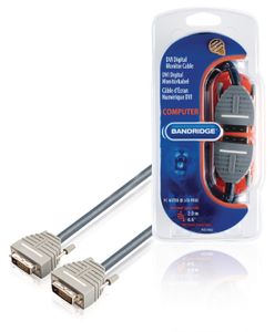 Bandridge DVI Kabel DVI-D 24+1-Pins Male naar DVI-D 24+1-Pins Male 2 m Blauw | 1 stuks - BCL1402 BCL1402