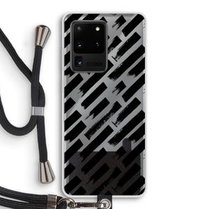 Zwarte vegen: Samsung Galaxy S20 Ultra Transparant Hoesje met koord