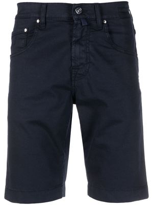 Jacob Cohën bermuda à patch logo - Bleu