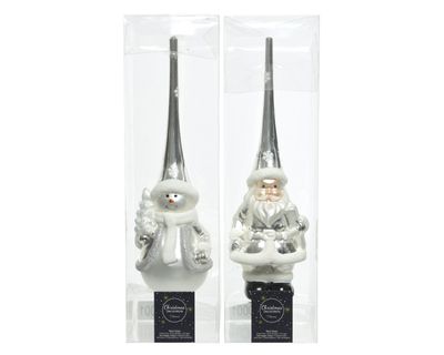 Piek glas figuur d8 en h8 cm wit/zilver - Decoris