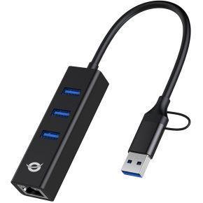 Conceptronic laptop dock & poortreplicator USB 3.2 Gen 1 (3.1 Gen 1) Type-A Zwart