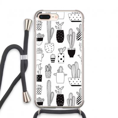 Cactusmotief: iPhone 7 PLUS Transparant Hoesje met koord