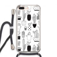 Cactusmotief: iPhone 7 PLUS Transparant Hoesje met koord Cactusmotief: iPhone 7 PLUS Transparant Hoesje met koord