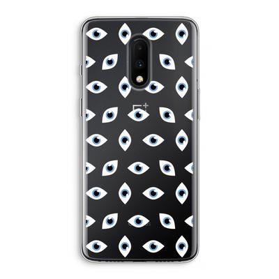 Eyes pattern: OnePlus 7 Transparant Hoesje