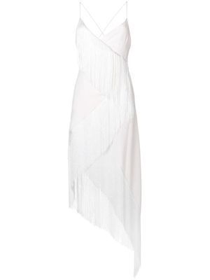 Givenchy robe mi-longue à franges - Blanc